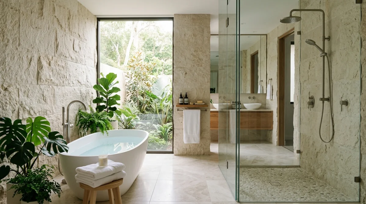 comment aménager une grande salle de bain